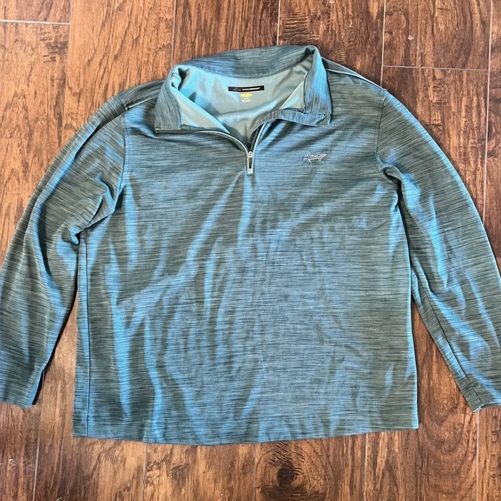 Greg Norman Men’S Active Quarter Zip Pullover, Lightweight, Teal, Green Size XL